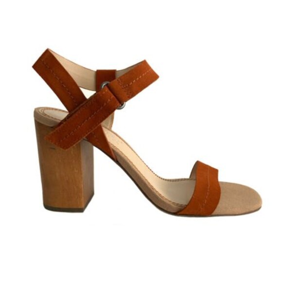 Splendid Sandals Women Size 8.5M Brown Leather Block Heel Slingback Open toe - Picture 2 of 12